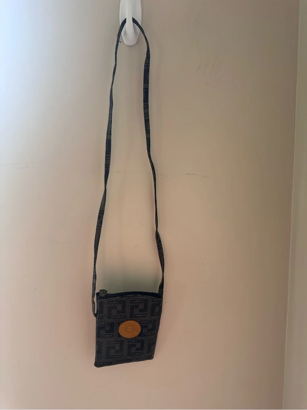 Vintage Carina Collection 1988 Monogram Crossbody Bag Geometric Print